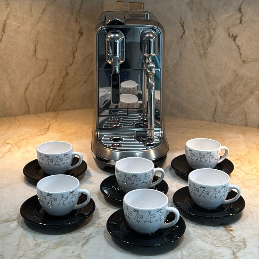WAECHTERSBACH SKANDAL ESPRESSO CUPS AND SAUCERS-12 PIECES RARE NWOT